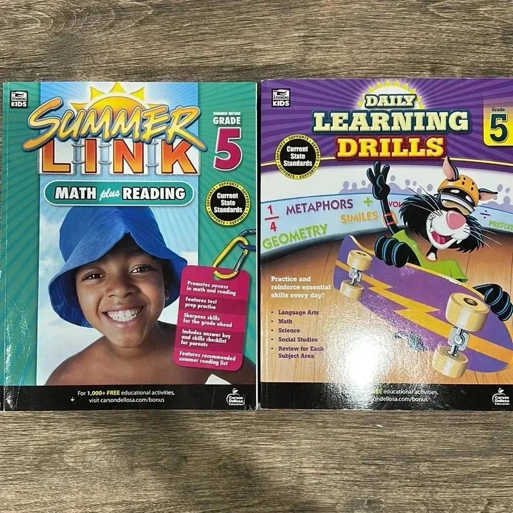 Set of two 5th grade workbooks